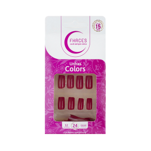 UNHAS POSTIÇAS COLORS VERMELHO C/24 – FHACES