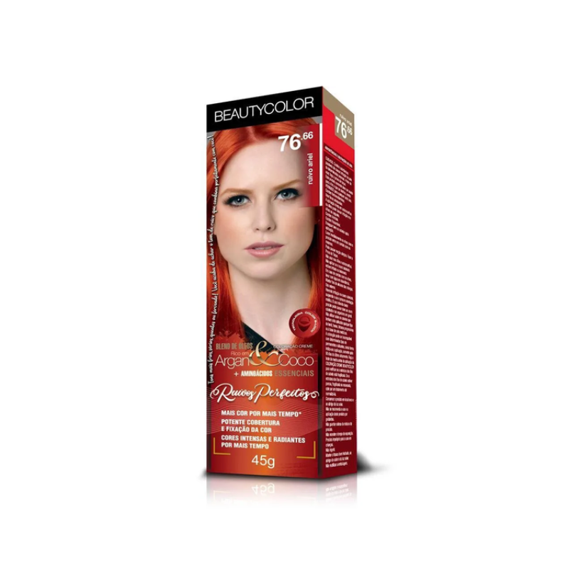 COLORAÇÃO 76.66 RUIVO ARIEL 45G – BEAUTY COLOR