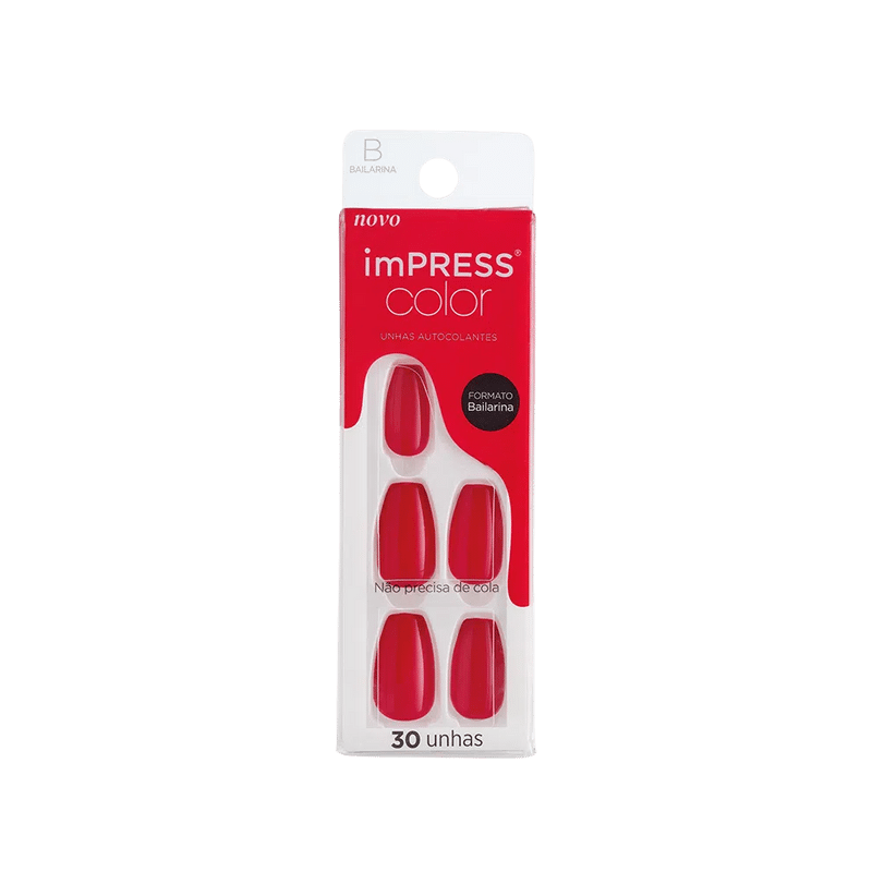 UNHA POSTIÇA AUTOCOLANTE IMPRESS COLOR BEET SNACKS – KISS