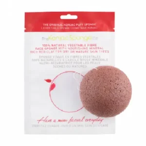 Esponja de Rosto Konjac com Argila Vermelha