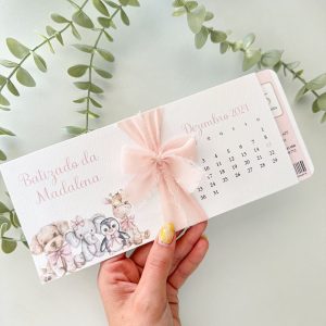 Convite Passaporte Animais Rosa